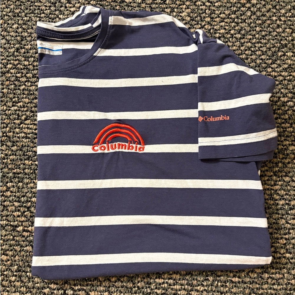 Columbia Blue and White Striped Shirt